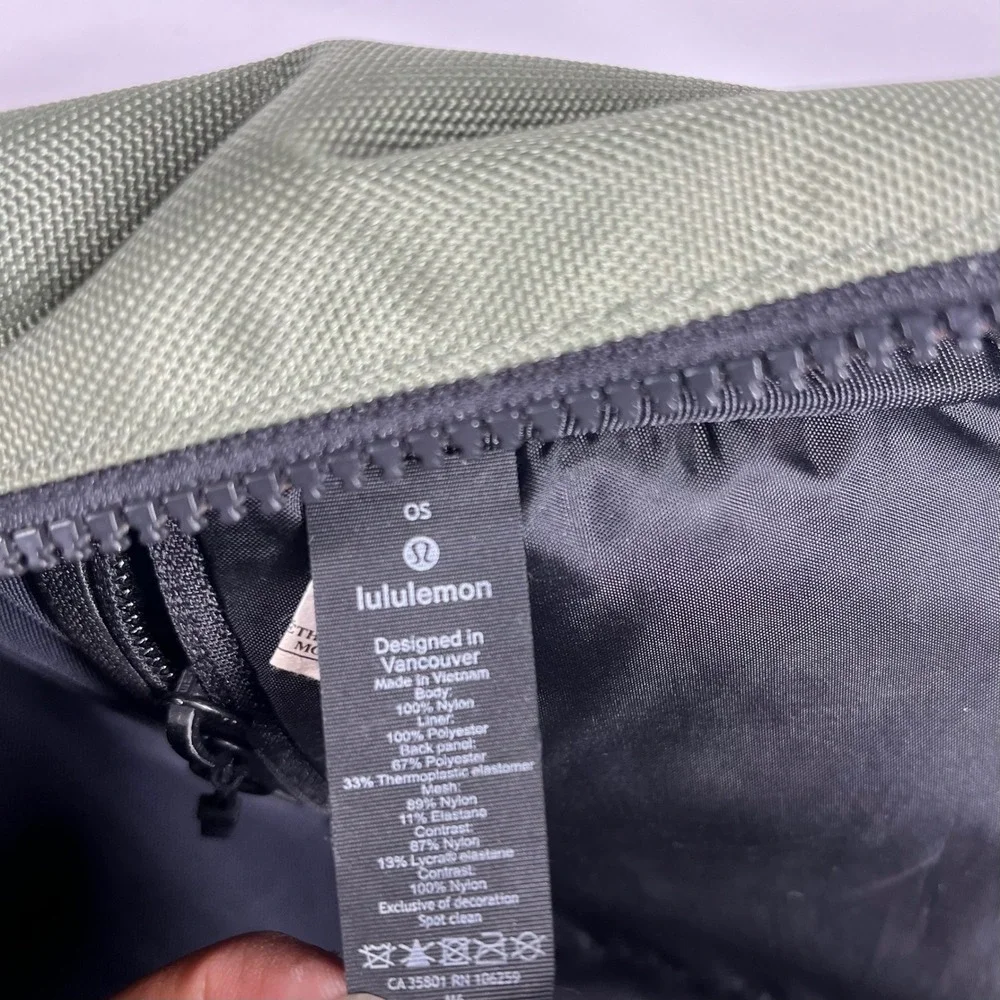 Lululemon Cruiser Backpack Sage Green Olive Multi Pocket Commuter Bag OS